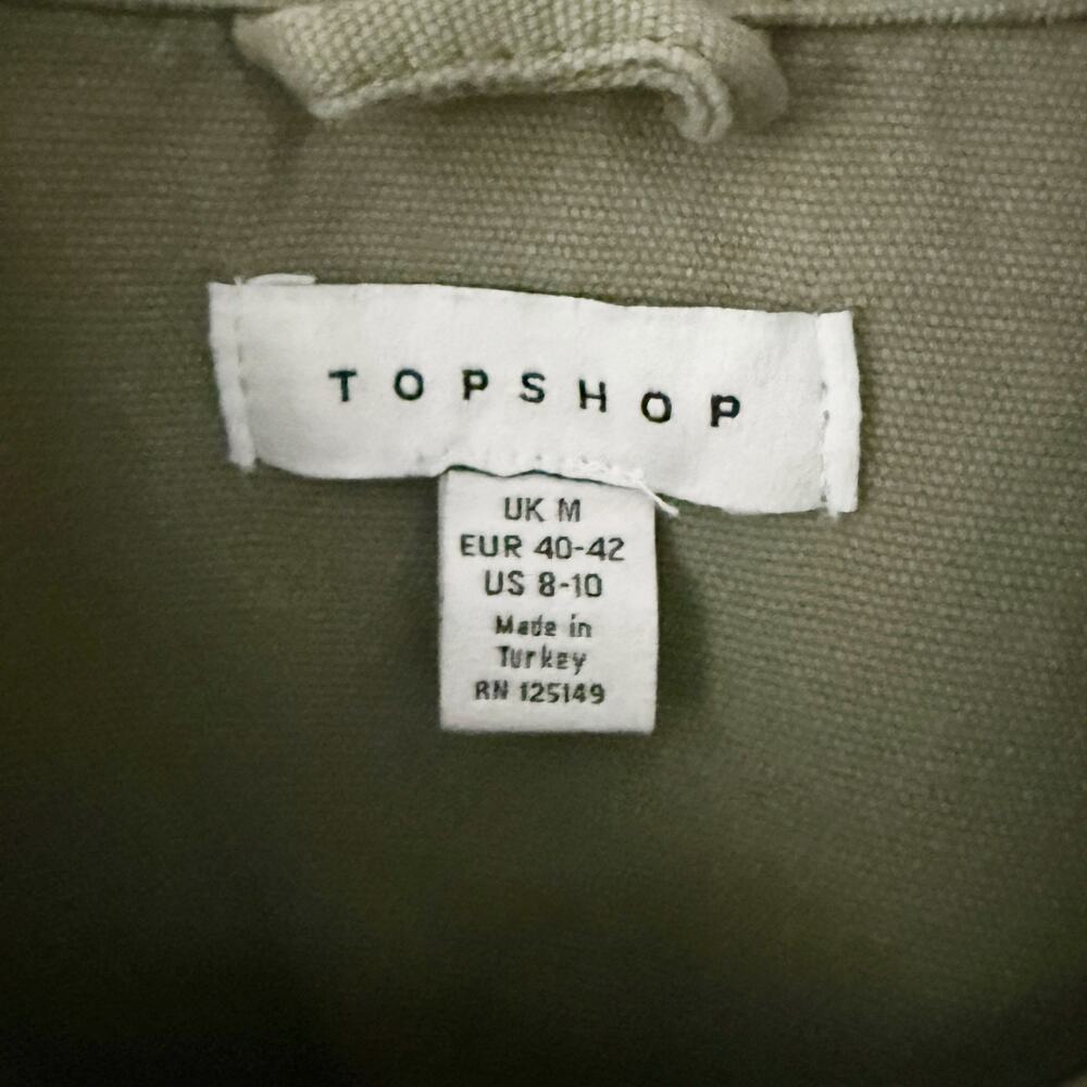 TOPSHOP x NORDSTROM | Olive Green Cargo Utility Jacket  Oversized | Medium - Picture 5 of 8